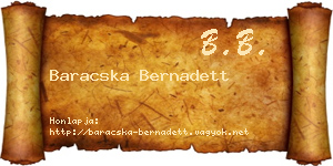 Baracska Bernadett névjegykártya